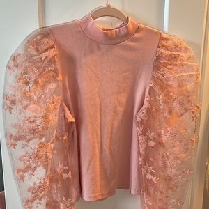 Floral Mesh Sleeve Top